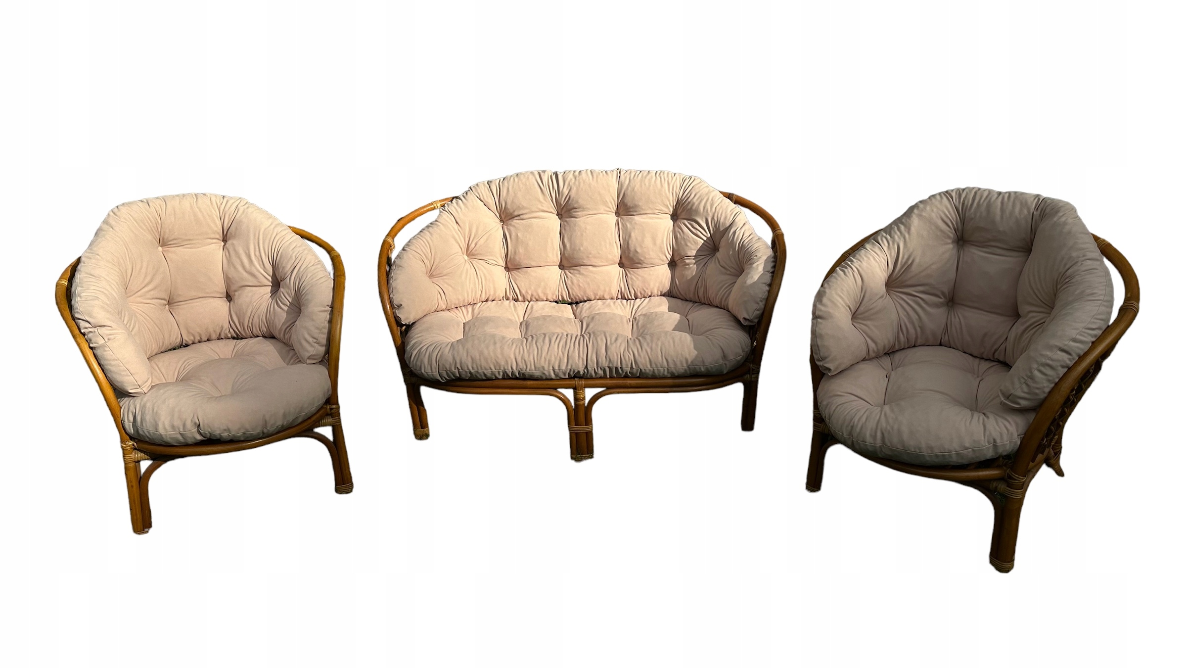 Polštáře Na Ratanový Nábytek Komplet Béžové Barvy