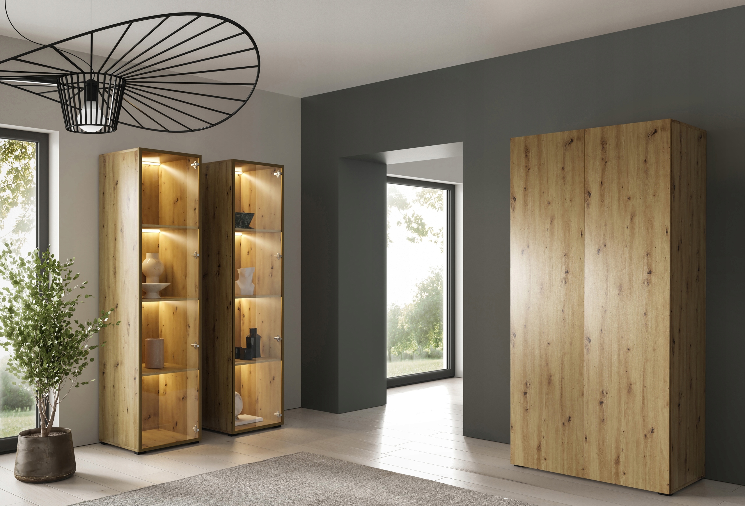 Skříň Dub Artisan 100 cm, skříň skříň s tyčí, skříň na oblečení