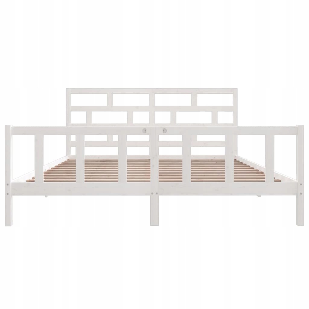 Rama łóżka, biała, lite drewno sosnowe, 200 x 200 cm Kod producenta 3101369