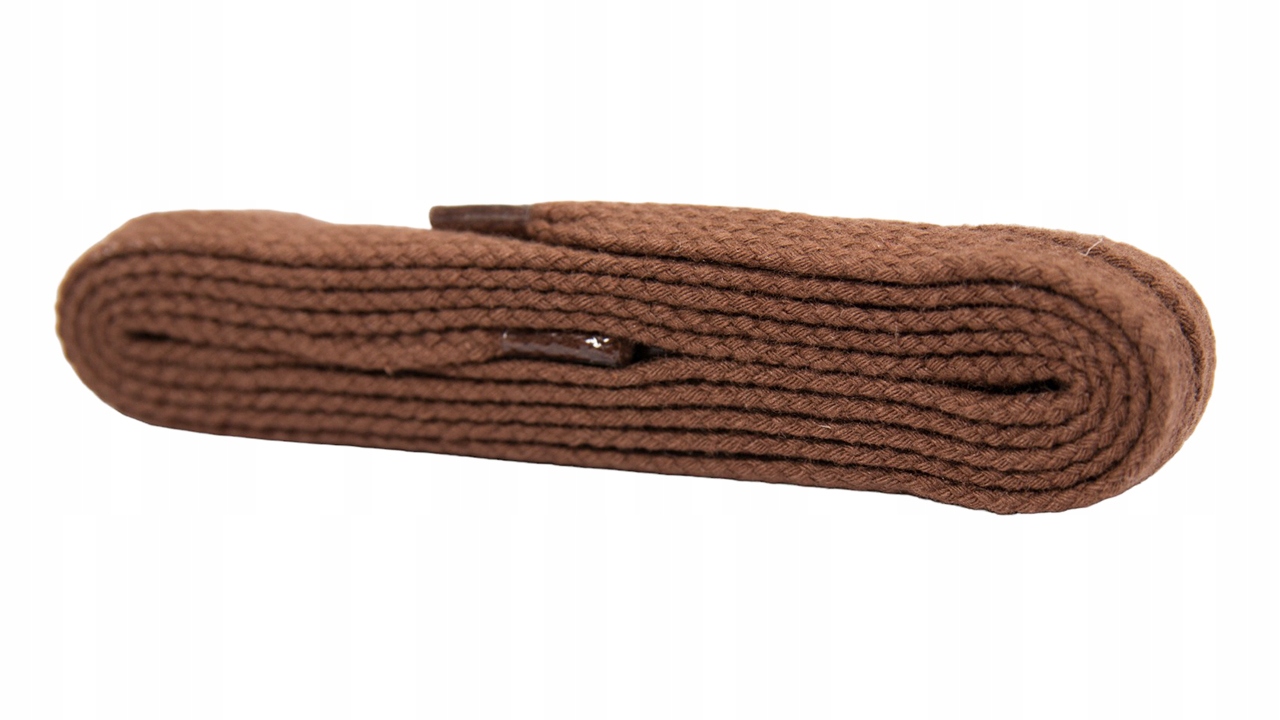 SZNUROWADŁA BAWEŁNIANE PŁASKIE 120 CM BRĄZOWE