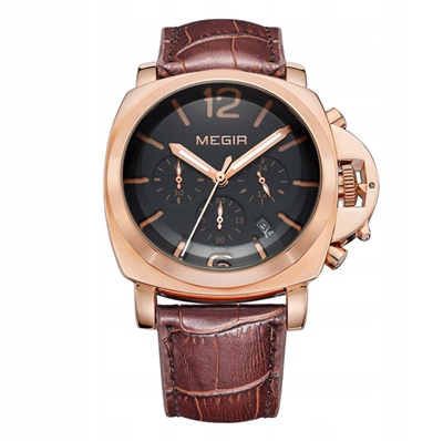 Pánské hodinky Megir pásek chronograf datumovka