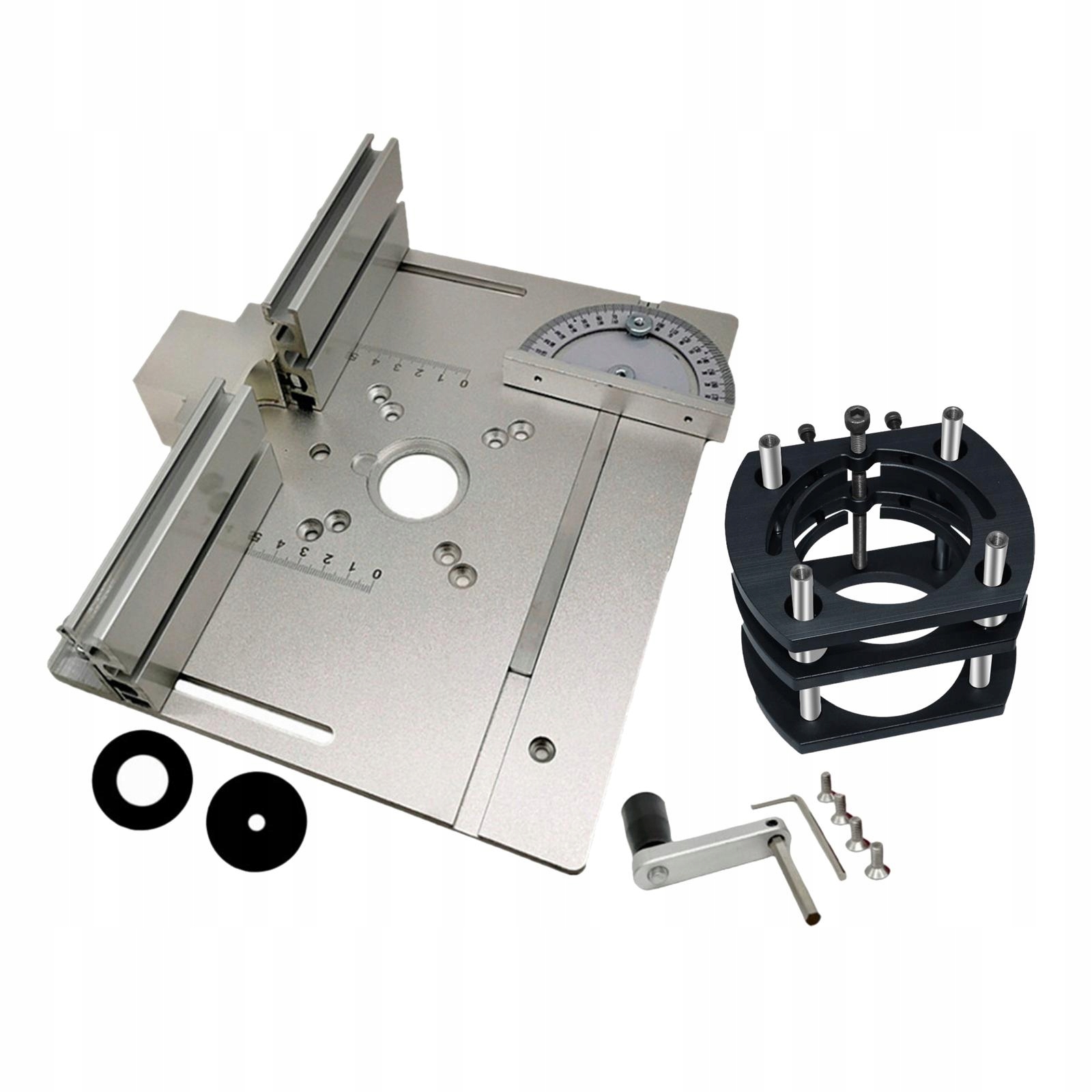 Router Lift and Plate Set Fit mm Trimming Machine Adjustable Silver Plate Marka FITYLE