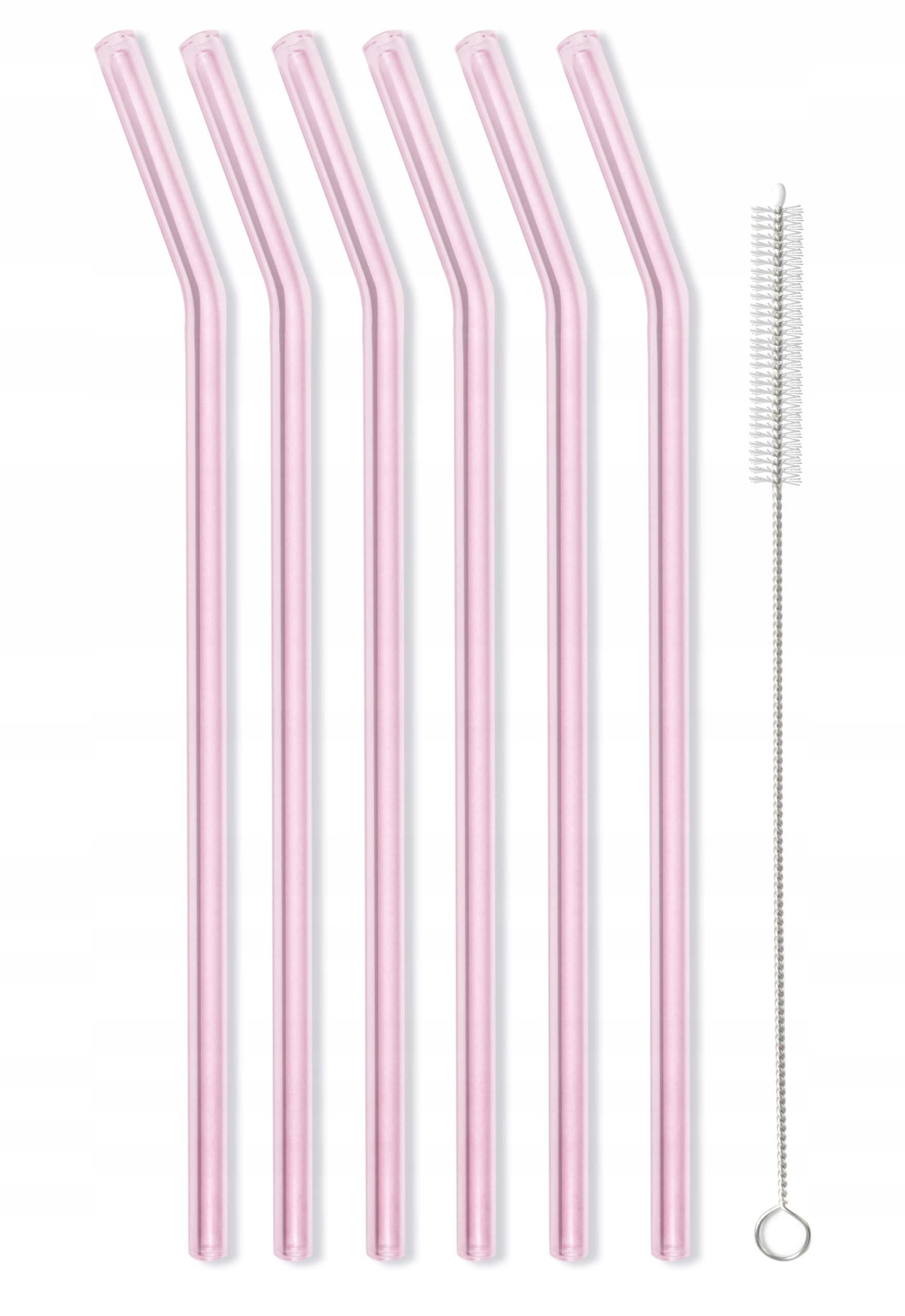 WIELORAZOWE SZKLANE 7 SŁOMKI RURKI PICIA CZYŚCIK Długość 23 cm