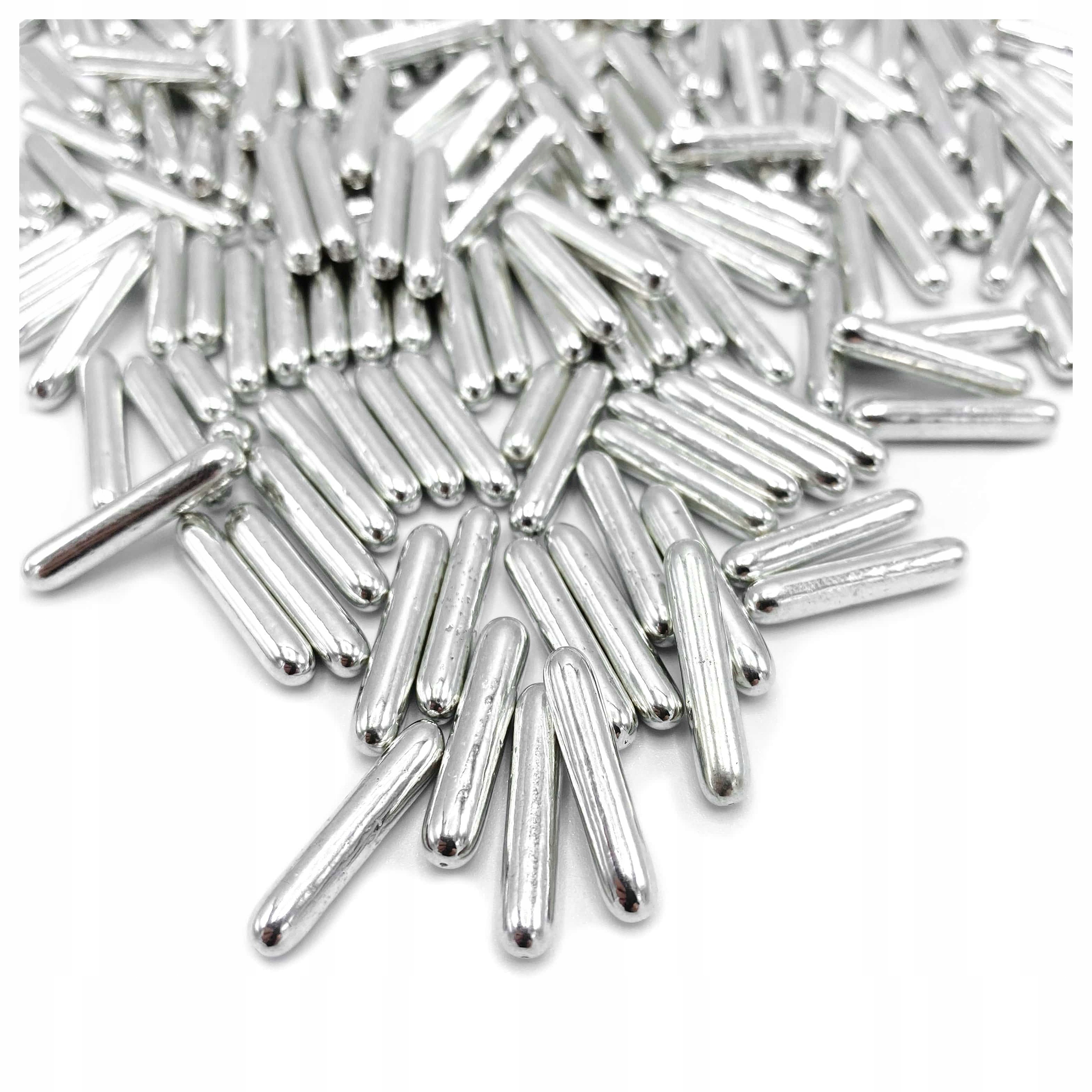 Posypka Cukrowa Makaroniki Srebrne Duże opakowanie 300g