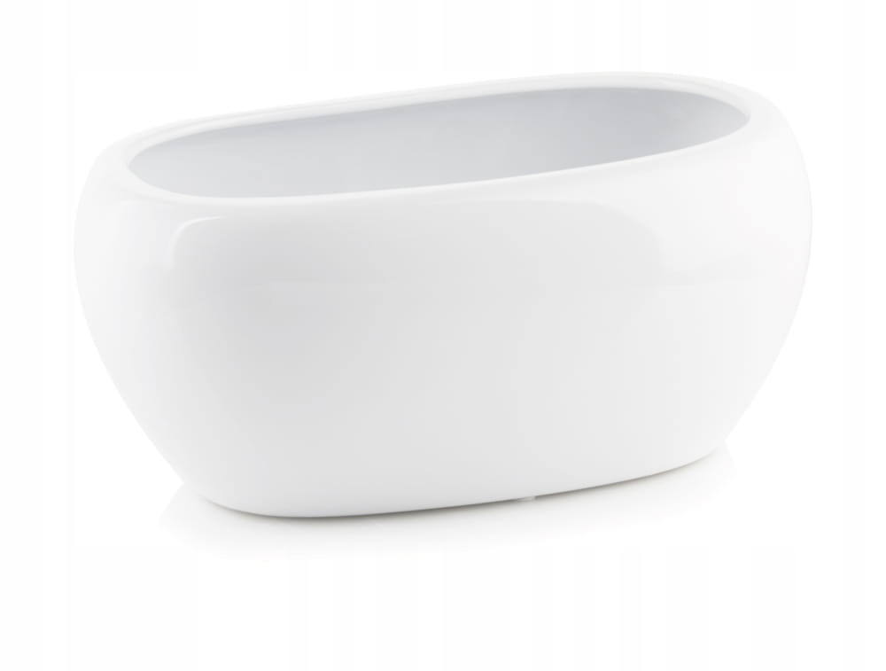 

Piękna Doniczka Osłonka Rynna Owalna Biała