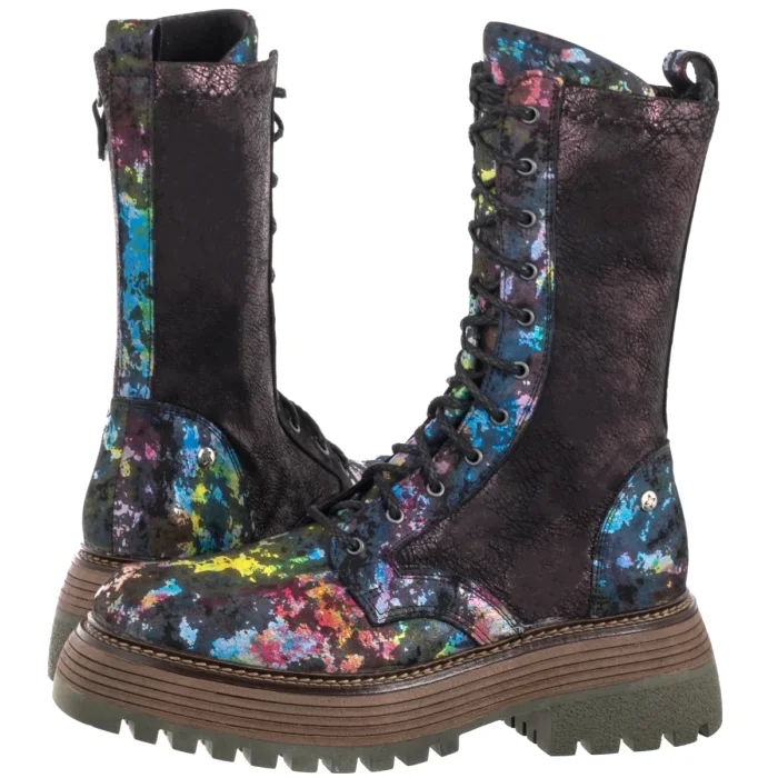 Dámské kožené boty Kanady Workery Maciejka Multicolor 06203 Černé