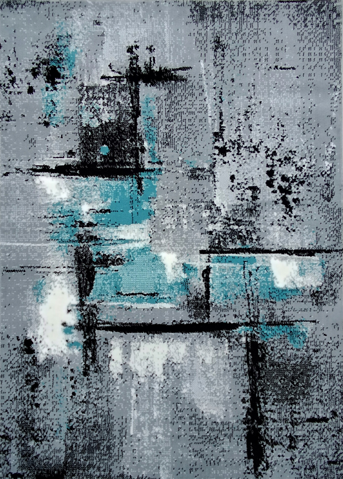 

Dywan 160x230 Szary Turkus Tkany Loft Abstrakcja