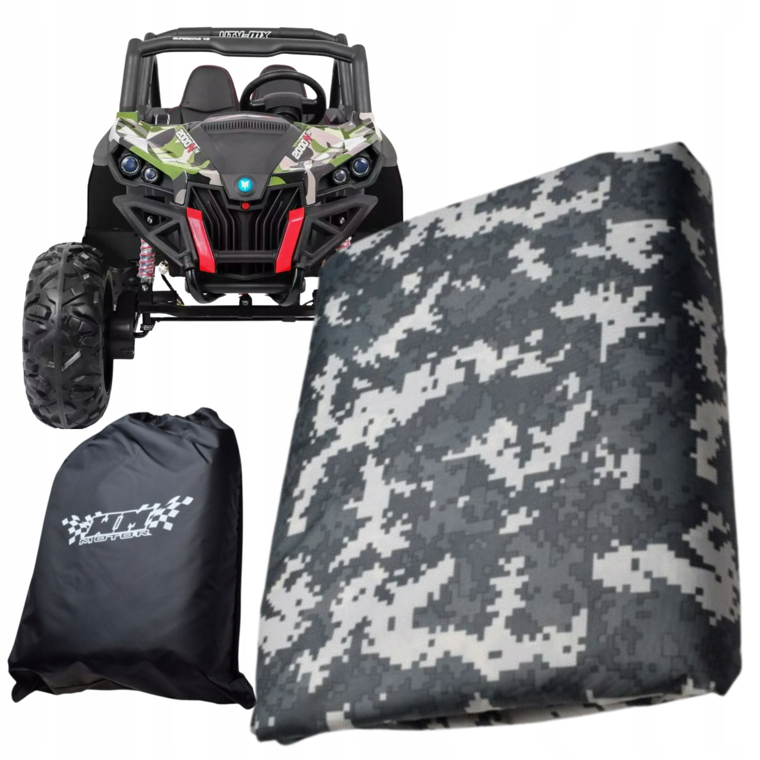 Potah Plachty Utv Atv Quad Maskáčový Digital 318x163x178cm 420D Vodotěsný