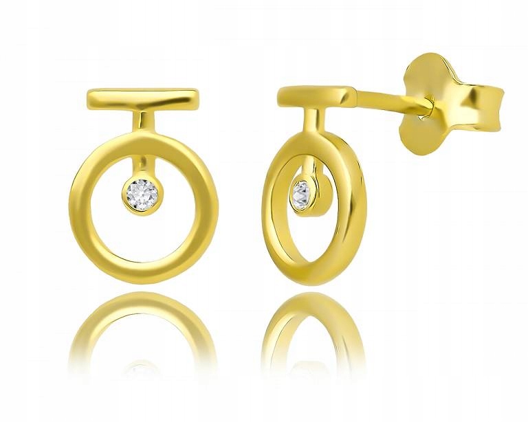 Náušnice zlaté 585 tyčinka kolečko zirkon