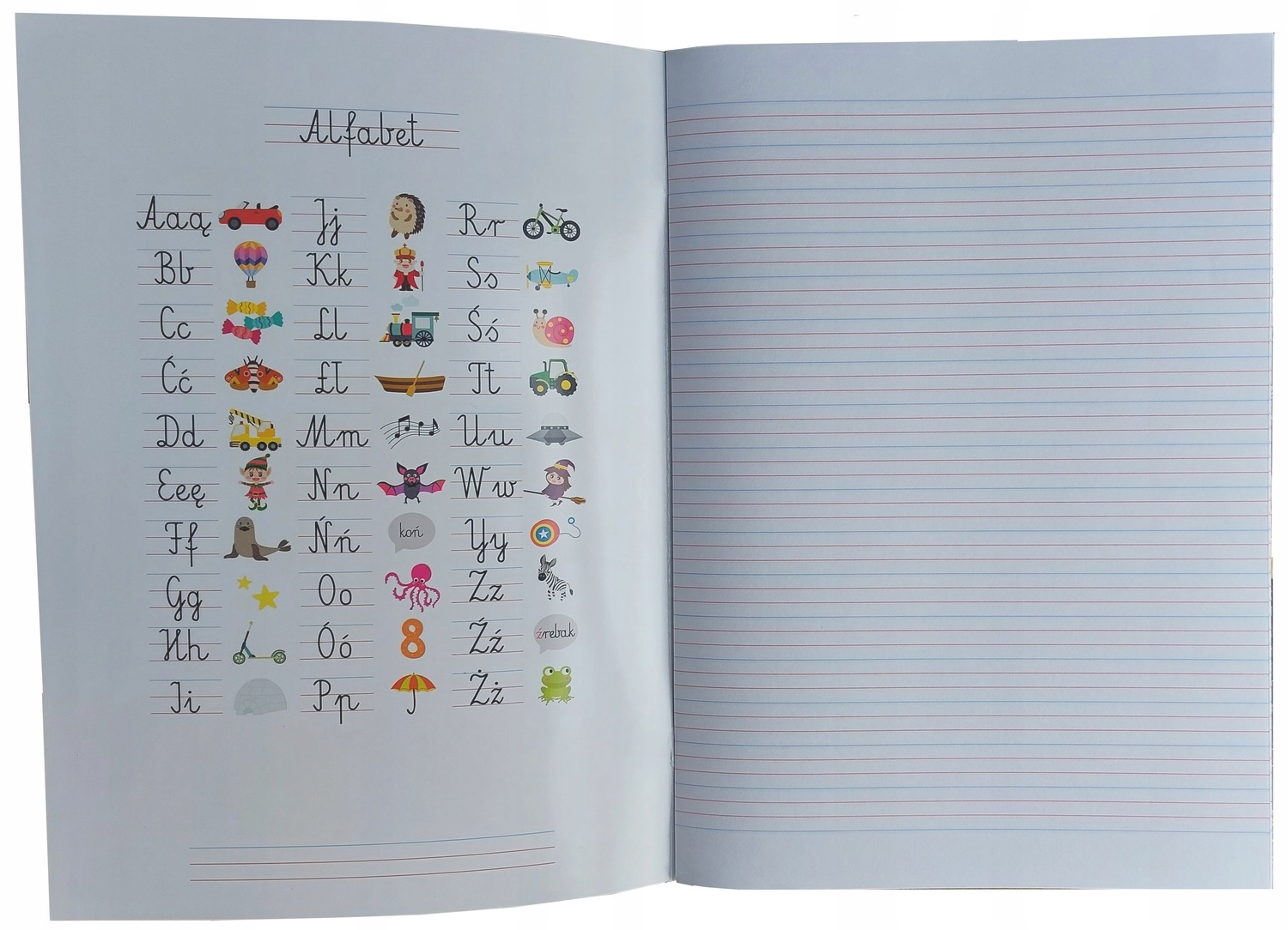 Zeszyt do nauki pisania A4/32 linia kolor UNIPAP Format A4