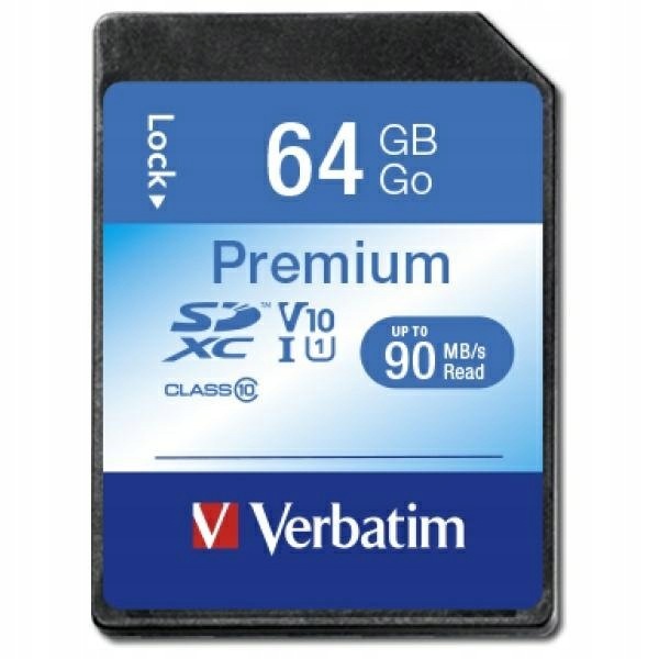 Verbatim Karta Premium U1 Sdxc 64GB V10 czarny/black 44024