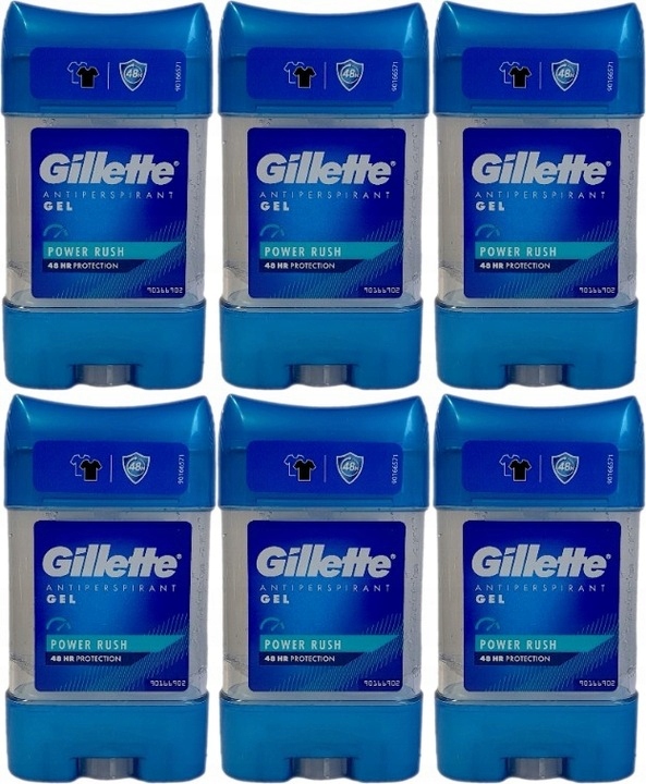 Gillette Power Rush Antiperspirant Gel 6 x 70 ml