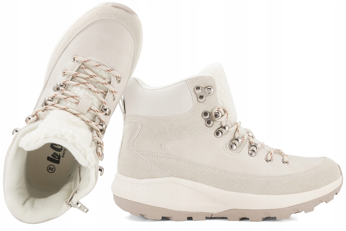 Lee Cooper LCJ-24-03-3071L Zimní Boty Sněhule Kotníkové Boty Zateplené béžová 38
