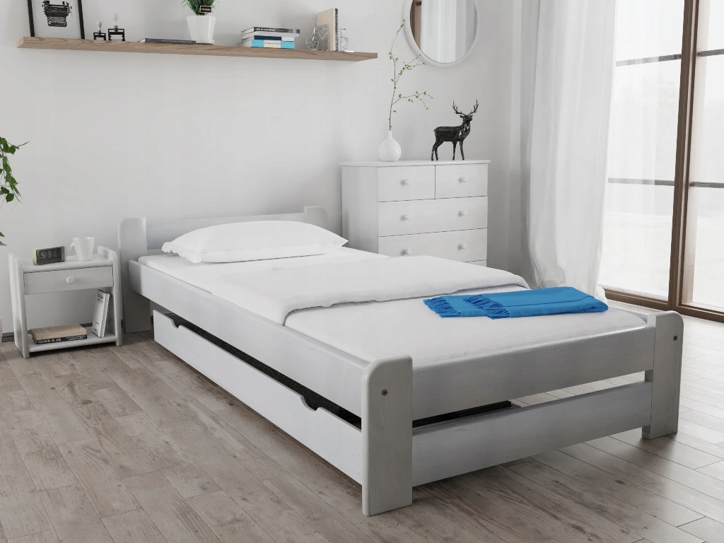 Postel Emily 90 x 200 cm, bílá Rošt: Bez roštu, Matrace: Matrace Deluxe 10