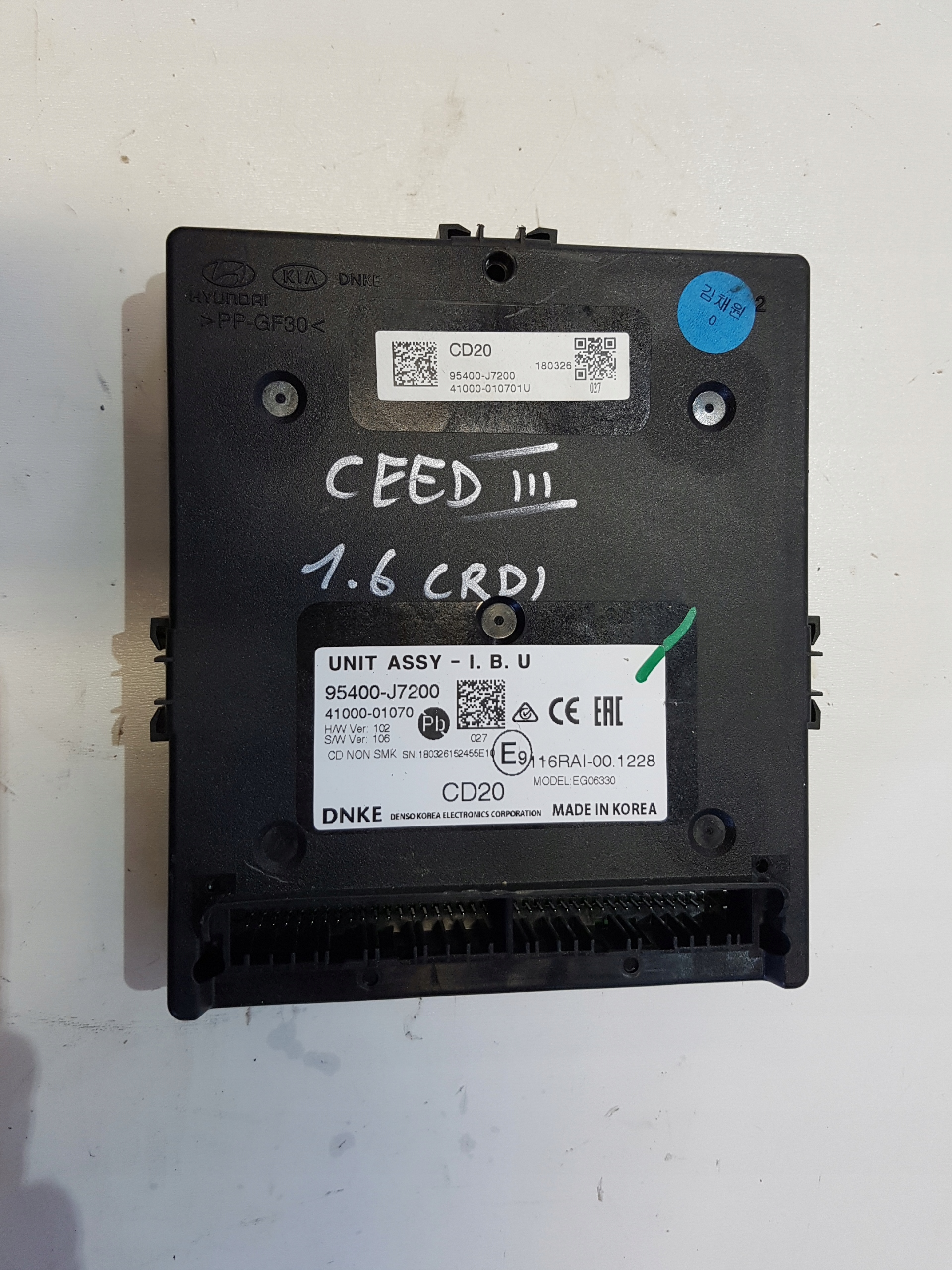 CEED III 1.6 CRDI module control unit relay IBU