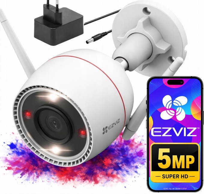 Venkovní WiFi kamera Ezviz H3c 5MPx 3K Barva 24/7 Detekce pohybu