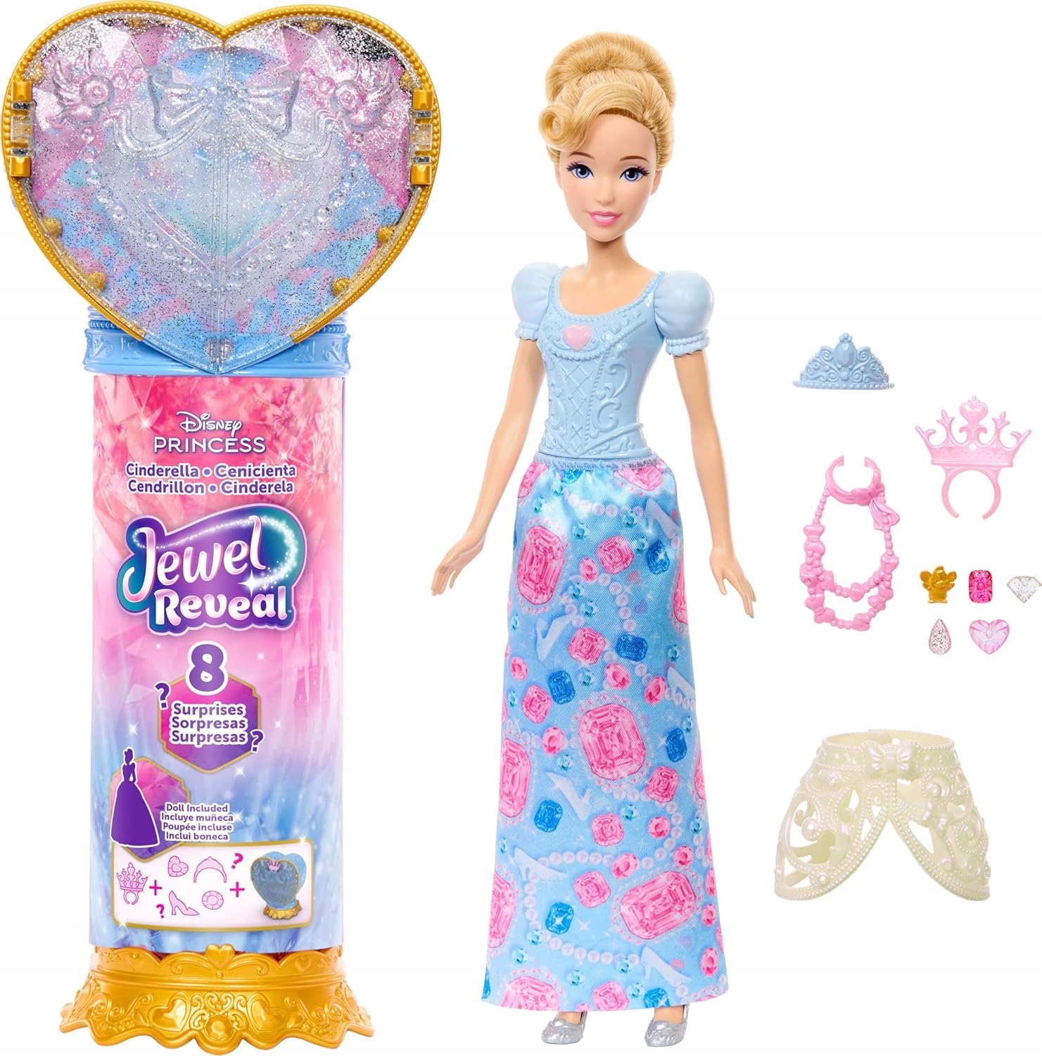 Mattel Disney Princess Kopciuszek Lalka Jewel Reveal 3+ JHL50