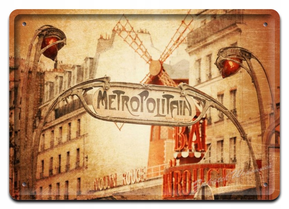 Paris Metalowy Szyld Obrazek Vintage Retro #02463