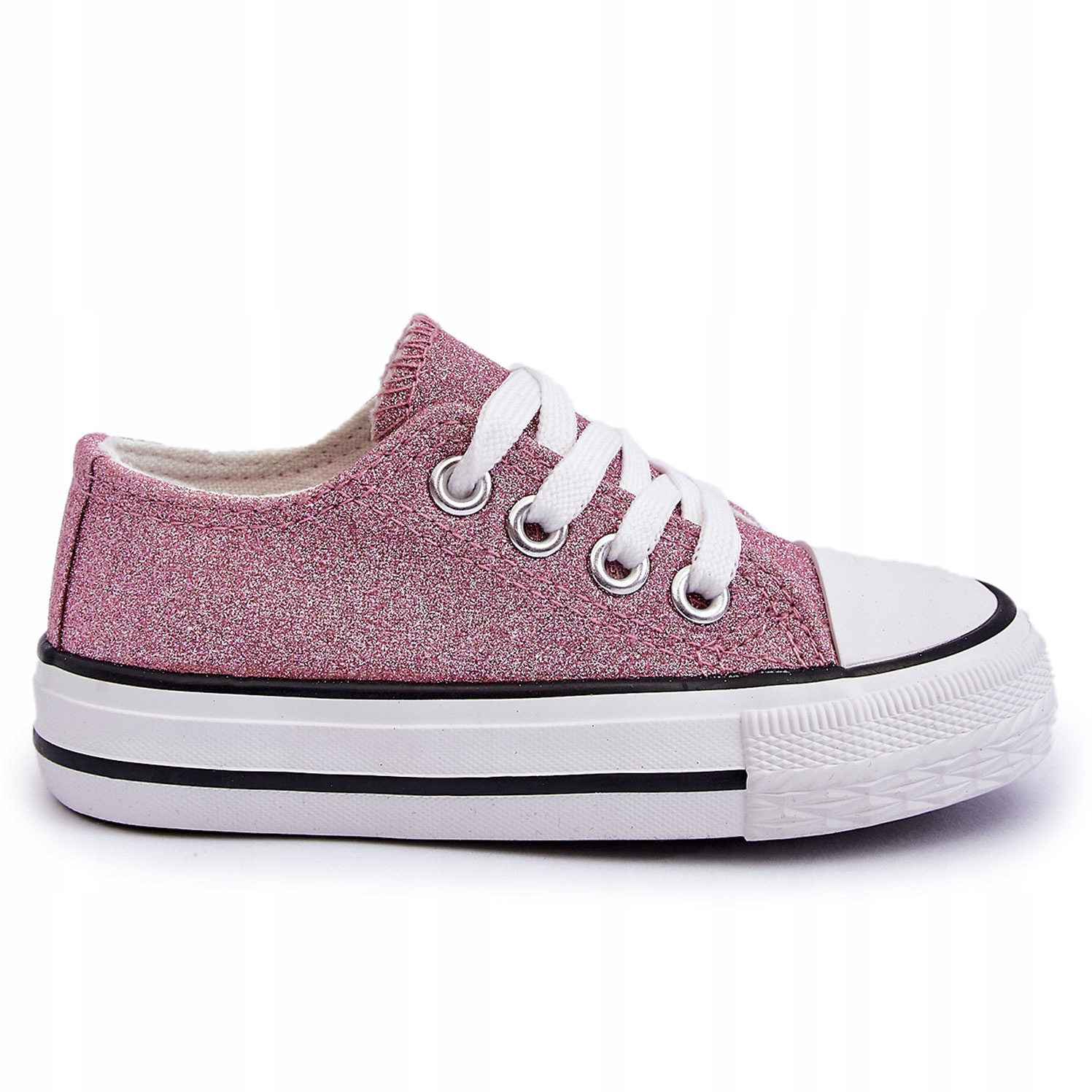 

Dziecięce Brokatowe Trampki Wiązane Brudny Róż 29