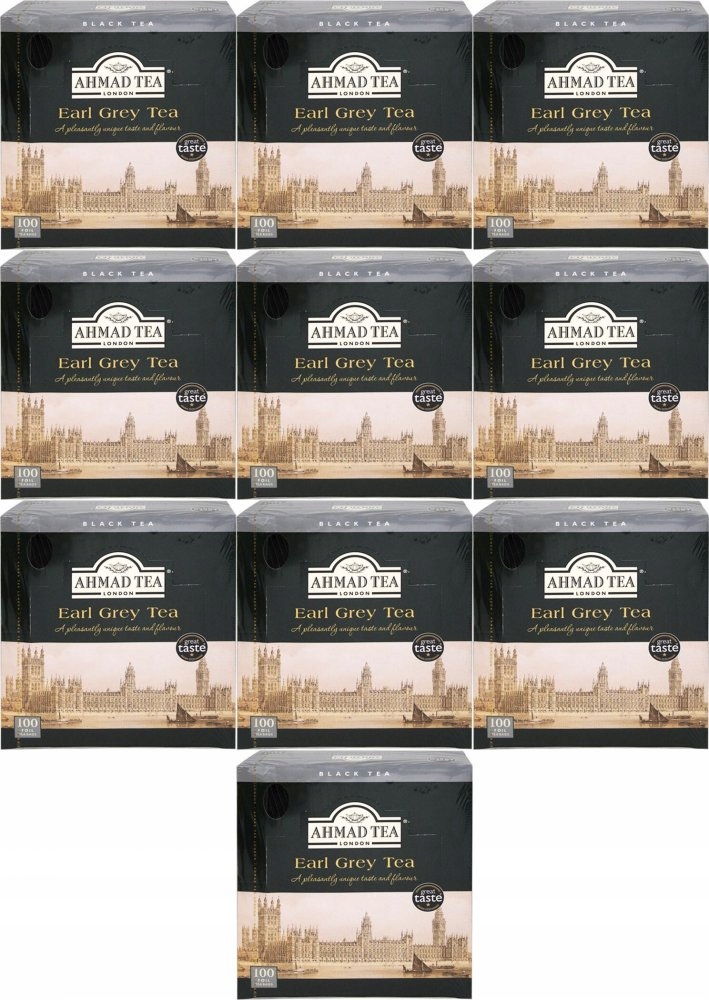 Herbata czarna ekspresowa Earl Gray Ahmad Tea 100 kopert x10