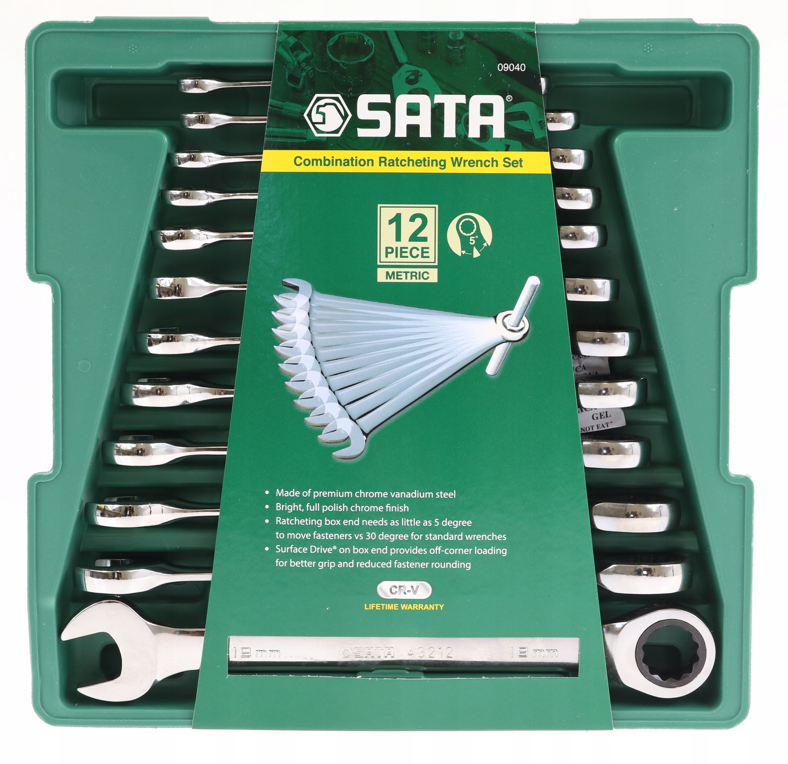 ГАЕЧНЫЕ КЛЮЧИ 12EL С ХРАПОВЫМ МЕХАНИЗМОМ SATA 09040