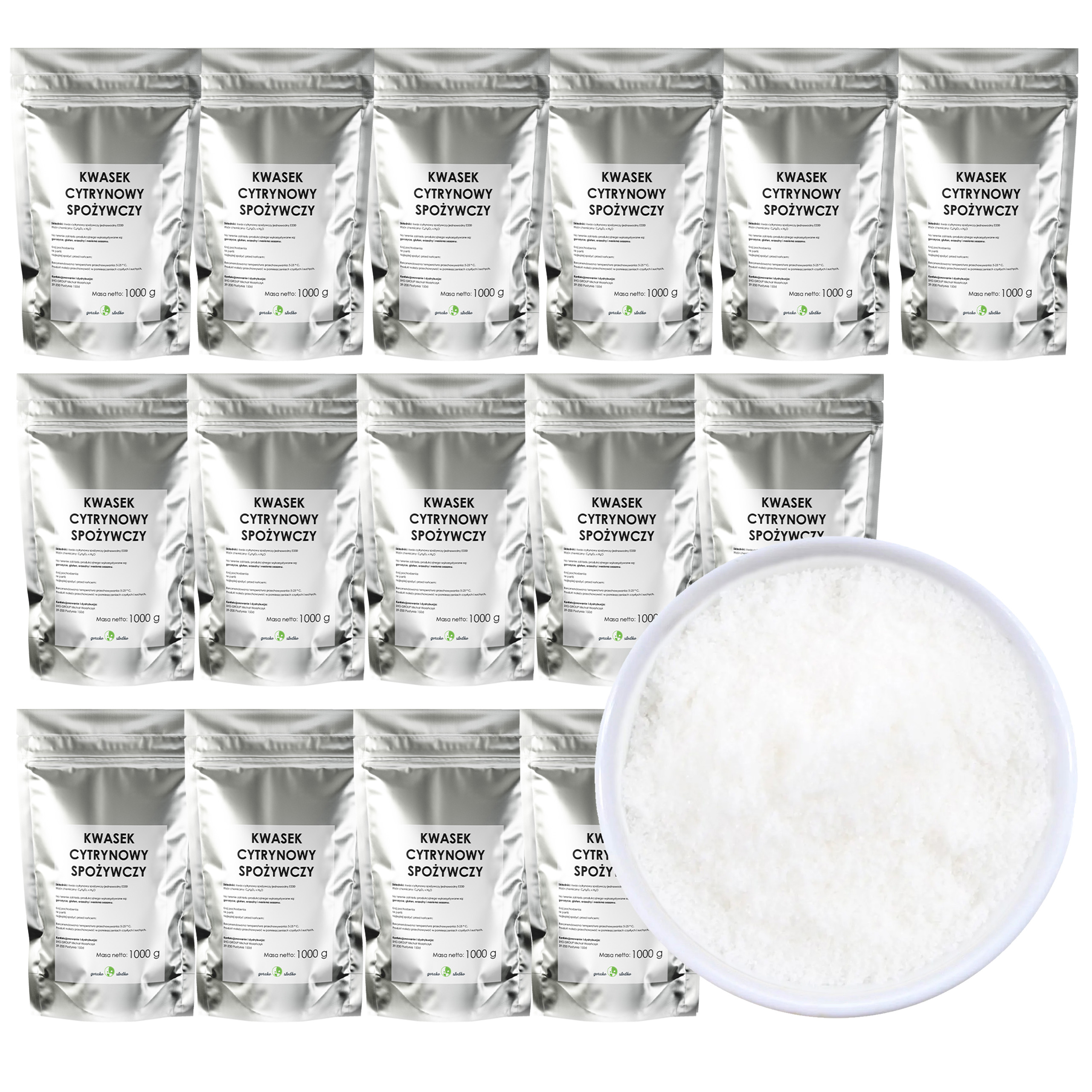 Kwasek cytrynowy spożywczy 15 kg czysty Kwas jednowodny E330 Gorzko Słodko