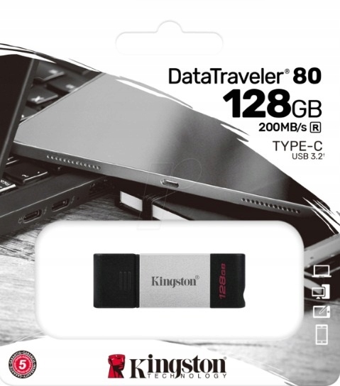 

Pendrive Kingston 128GB Usb-c 200MBs DataTraveler