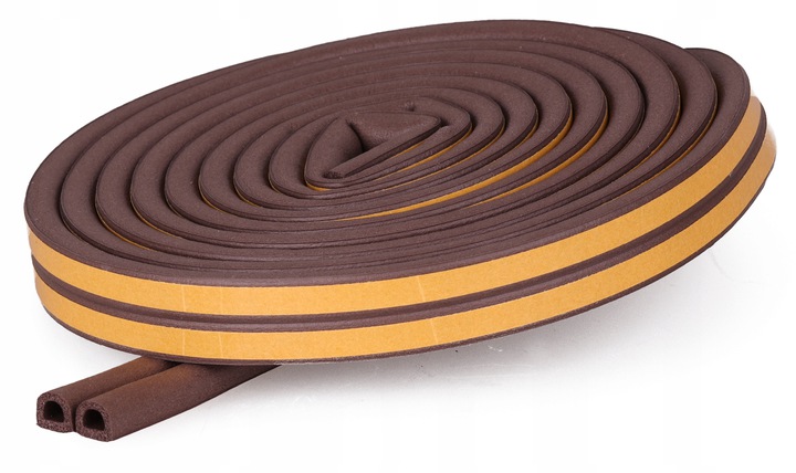 USZCZELKA GUMOWA OKIEN DRZWI 7,4x9mm BRĄZ PROFIL D Kod producenta 5010