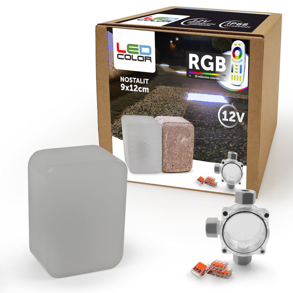 18x Świecąca Kostka Brukowa LED Nostalit 9x12 RGB Rodzaj kostka brukowa