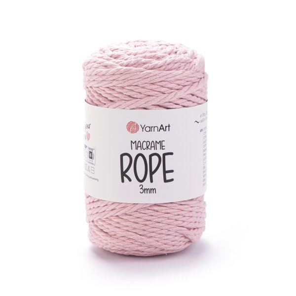 YarnArt Macrame Rope 3mm 762 růžová makramé šňůra, sada 4 x 250 g 63 m