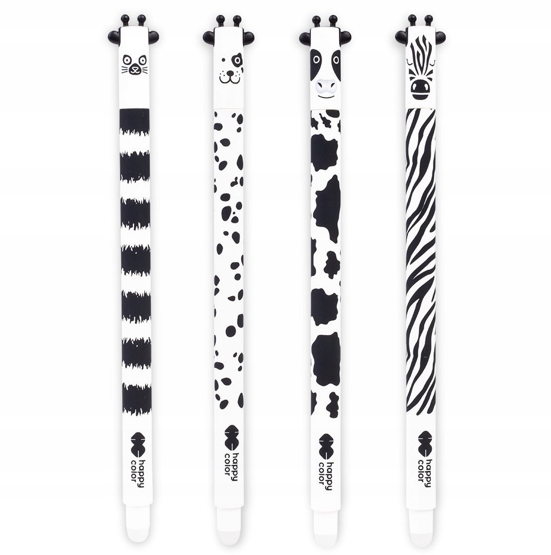 Długopis niebieski Happy Color WYMAZYWALNY BLACKWHITE zwierzęta