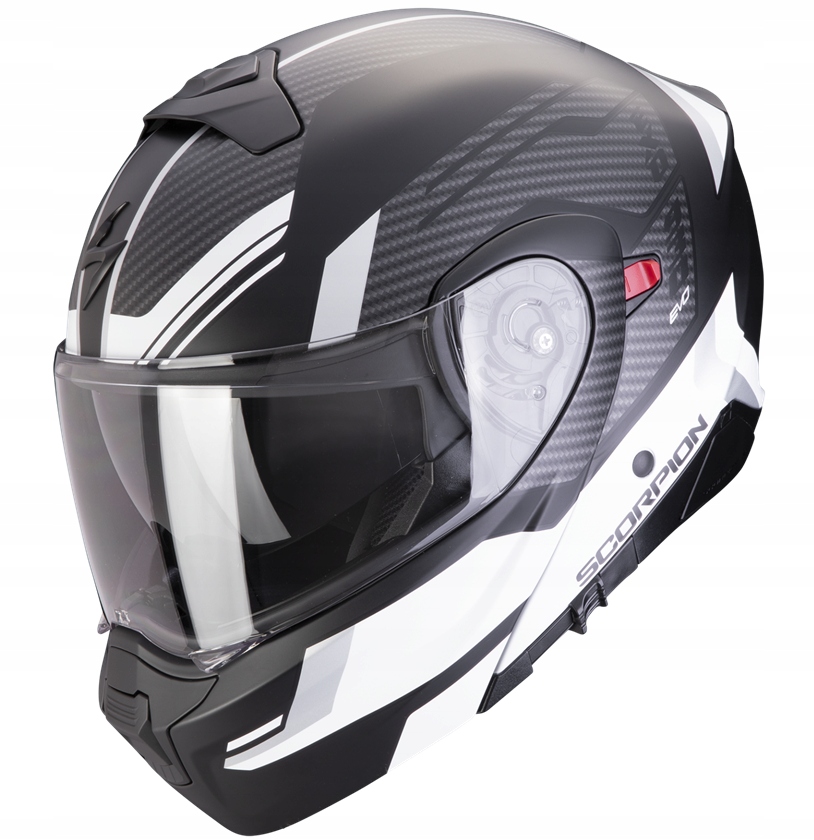 Scorpion EXO-930 Evo Sikon Black Silver White čeľusťová prilba s mixom XXL