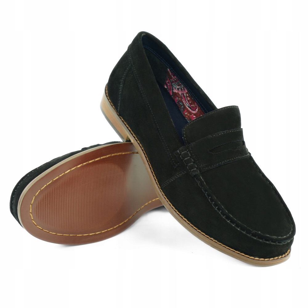 Loafersy pánské mokasíny nazouvací semišové lehké pohodlné Kožené 42