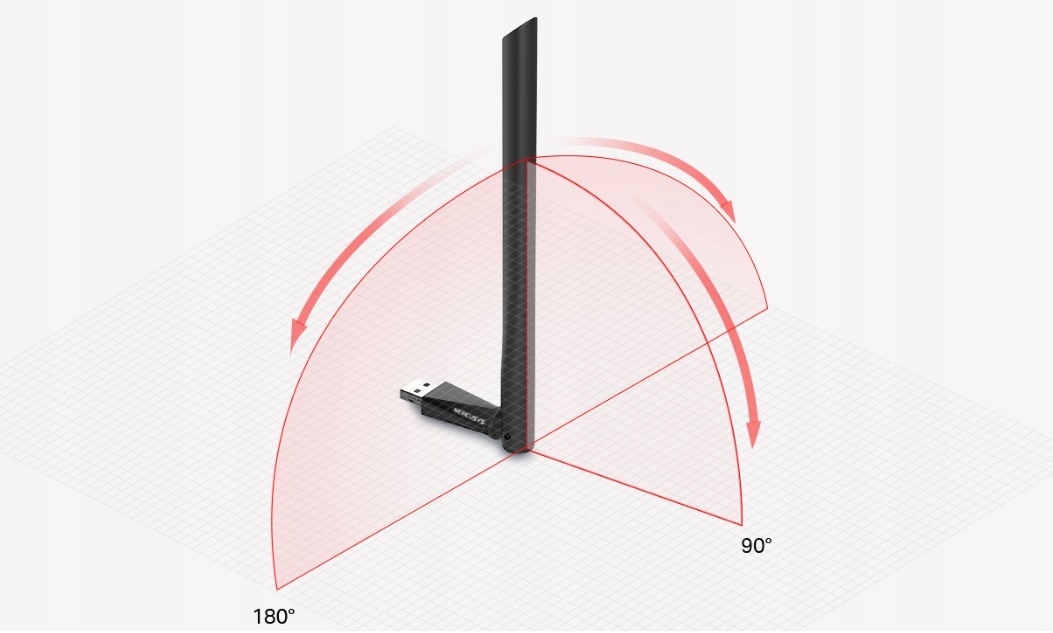 Karta sieciowa WIFI USB TP-LINK Adapter AC650 + ANTENA 5GHz Zewnetrzna DUAL Maksymalna prędkość transmisji 633 Mb/s