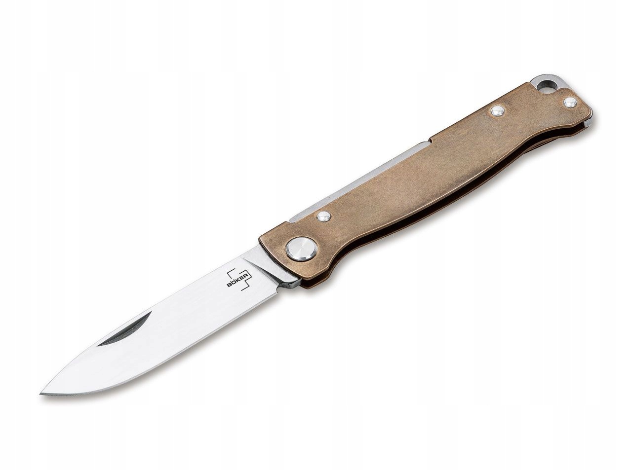 Böker Plus Nůž Atlas Brass slipjoint ocel 12C27 mosazná rukojeť 70 mm