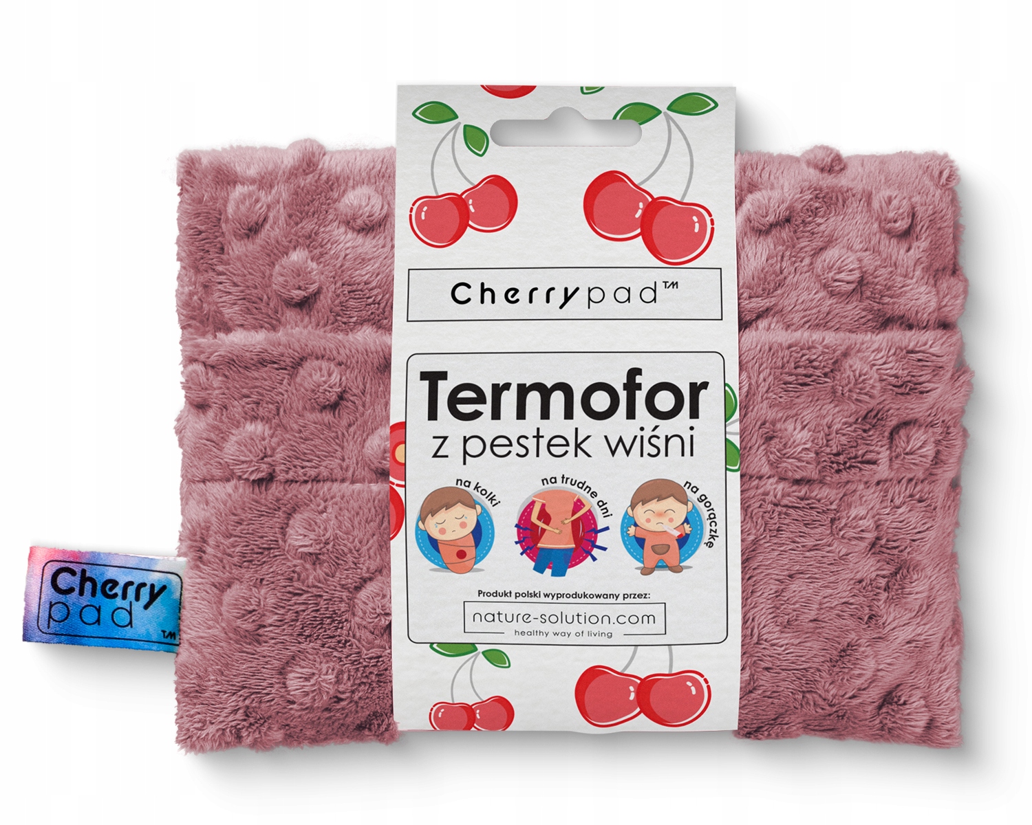 

Termofor z pestek wiśni na kolki Minky CherryPad