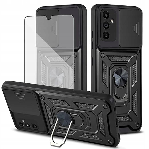 Pouzdro Pro Samsung Galaxy A13 S Posuvným Krytem Fotoaparátu A Tvrzeným Sklo Sklem