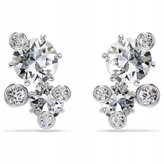 Náušnice Swarovski Constella Ocel rhodiovaná Křišťál bílá tyčinka