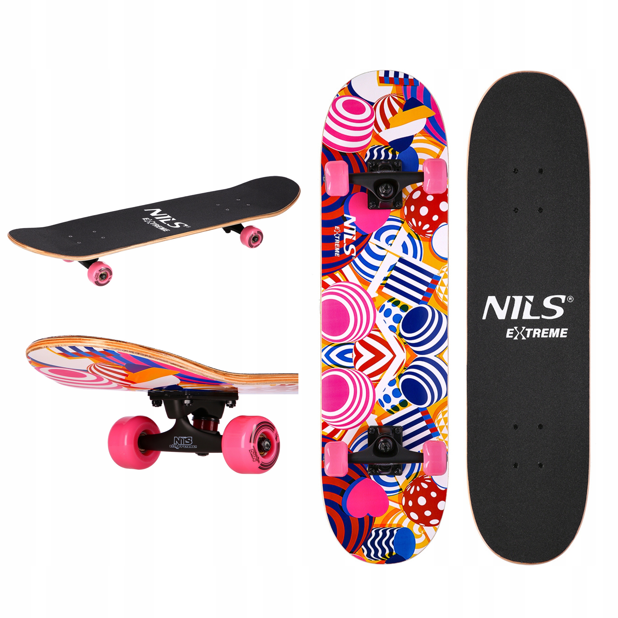 Deskorolka profesjonalna skatepark drewniana 100kg ABEC7 Nils Extreme