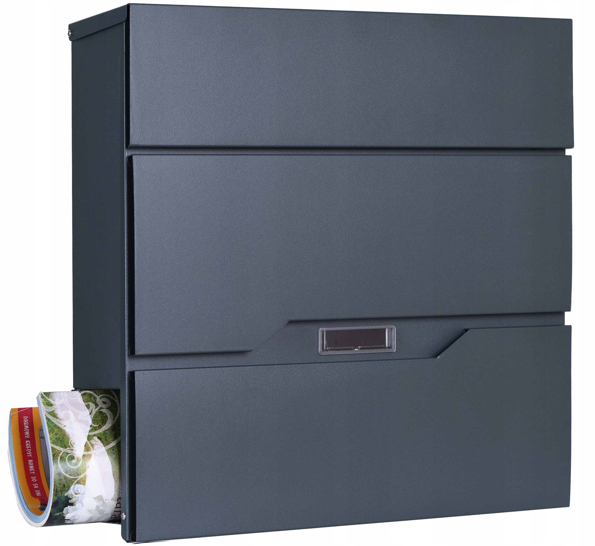 Poštovní Schránka S Novinovým Listem Do Domu Na Oplocení Antracitová