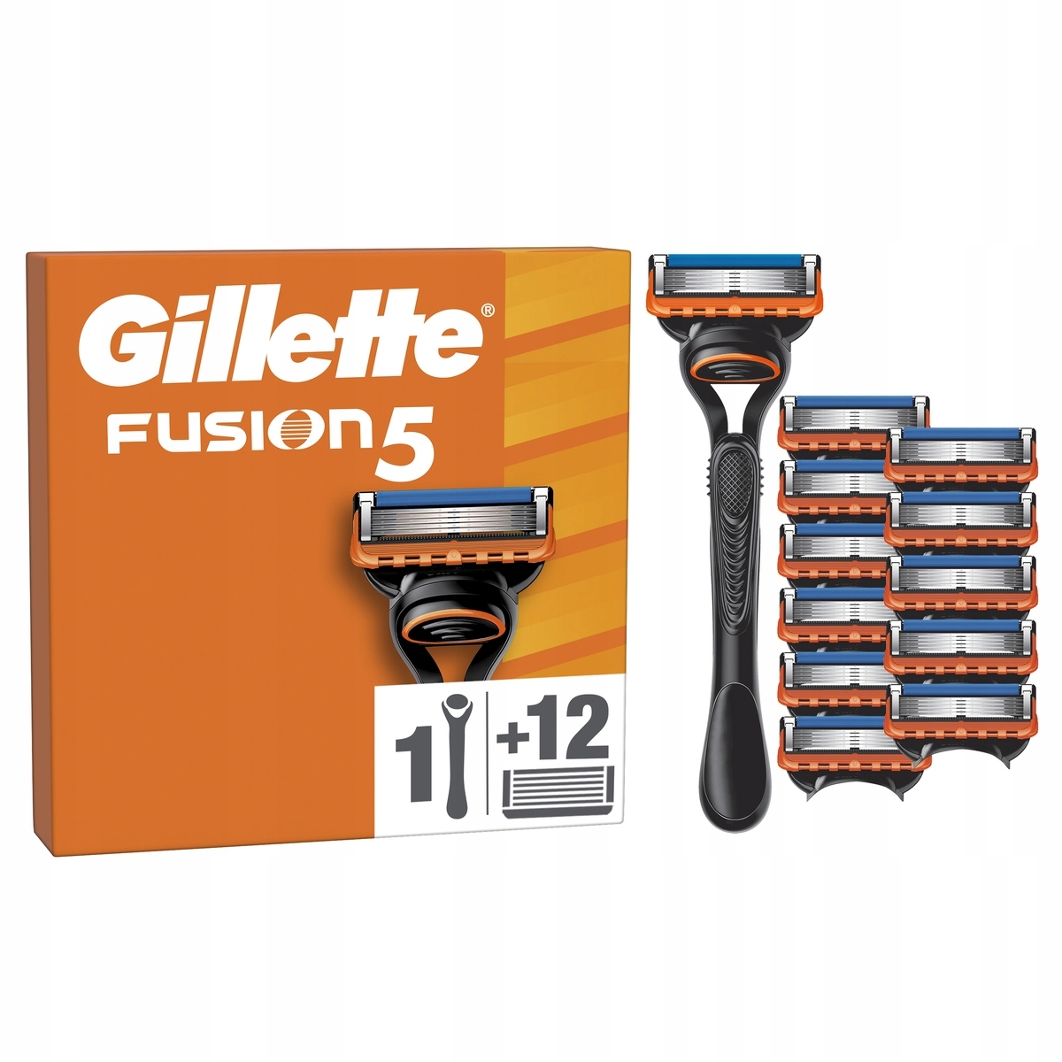 Gillette Fusion5 Maszynka do golenia Gillette z 5 ostrzami, 12 wkładów