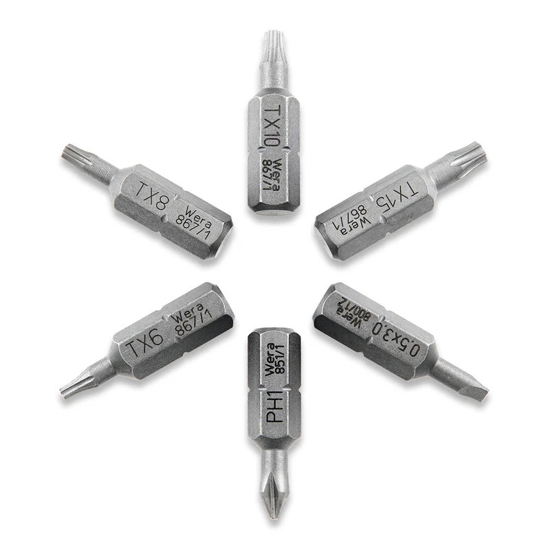 Audacious Concept Sada bitů Wera 1/4" Torx Phillips Plochý 7 ks
