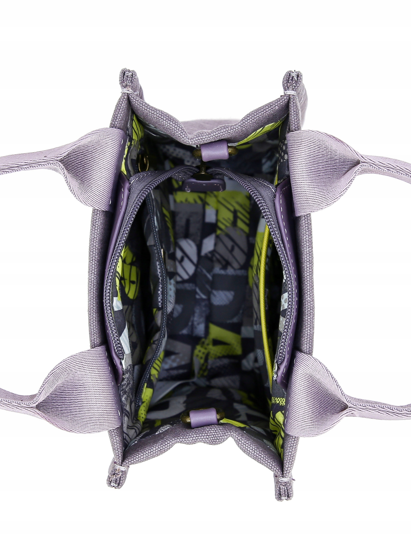 David Jones torebka damska kuferek mały płótno fioletowy Wielkość mała (nie mieszcząca A4)