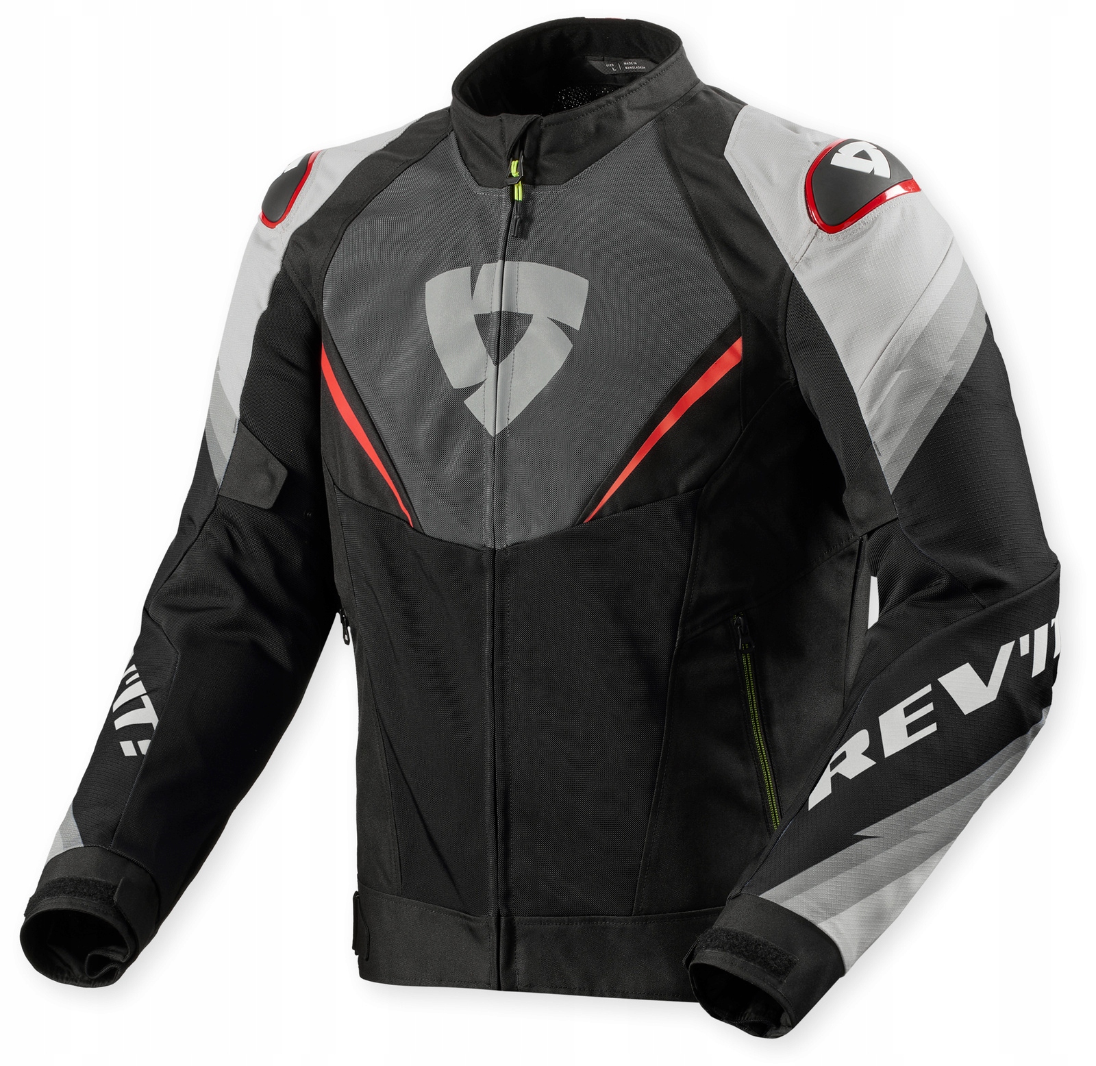 Textilná motocyklová bunda Revit Quantum 3 Air šedočervená 2XL