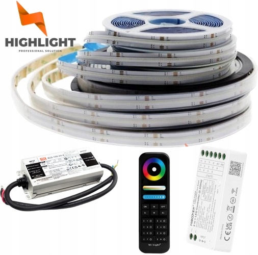 5m Sada Vodotesný Pás Led pásik Cob Rgbw 16W/24V IP67 Multi Color