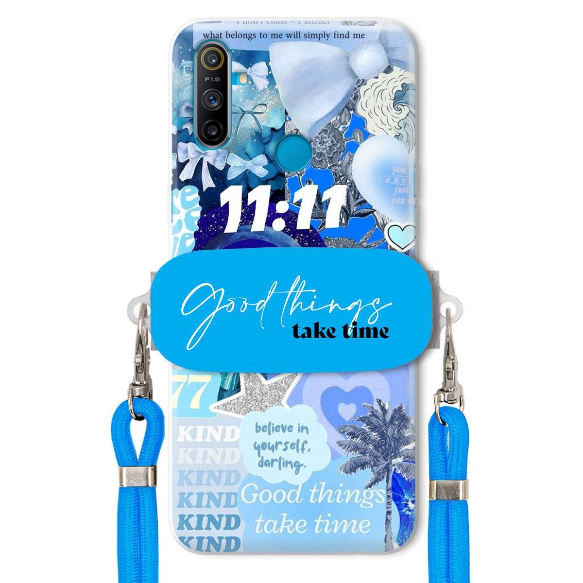 Puzdro pre Realme C3 Držiak Crossbody vodítko Good Things Take Time Lata