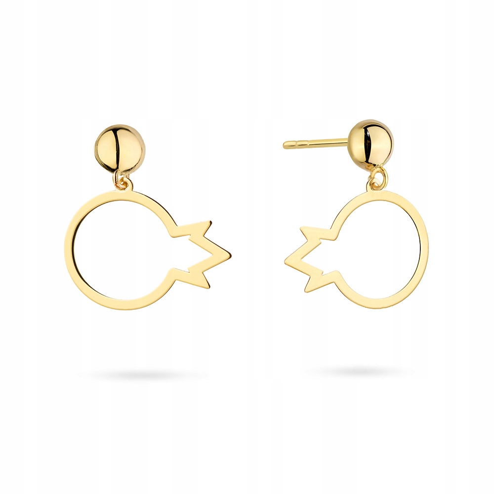 

Wyjątkowe Złote Kolczyki pr. 585 Ananas Na Sztyft