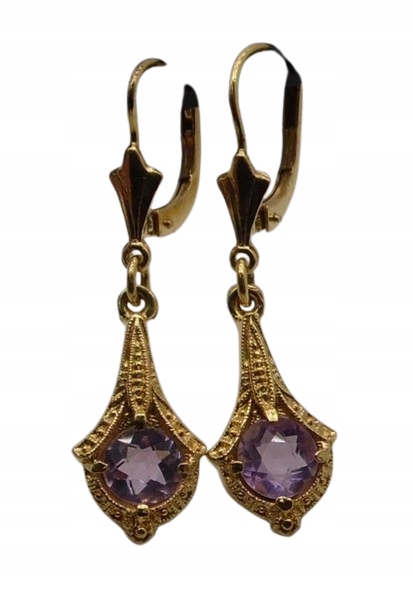 ДОВОЕННЫЕ НОВЫЕ АМЕТИСТЫ ВИСЯЧИЕ СЕРЬГИ.