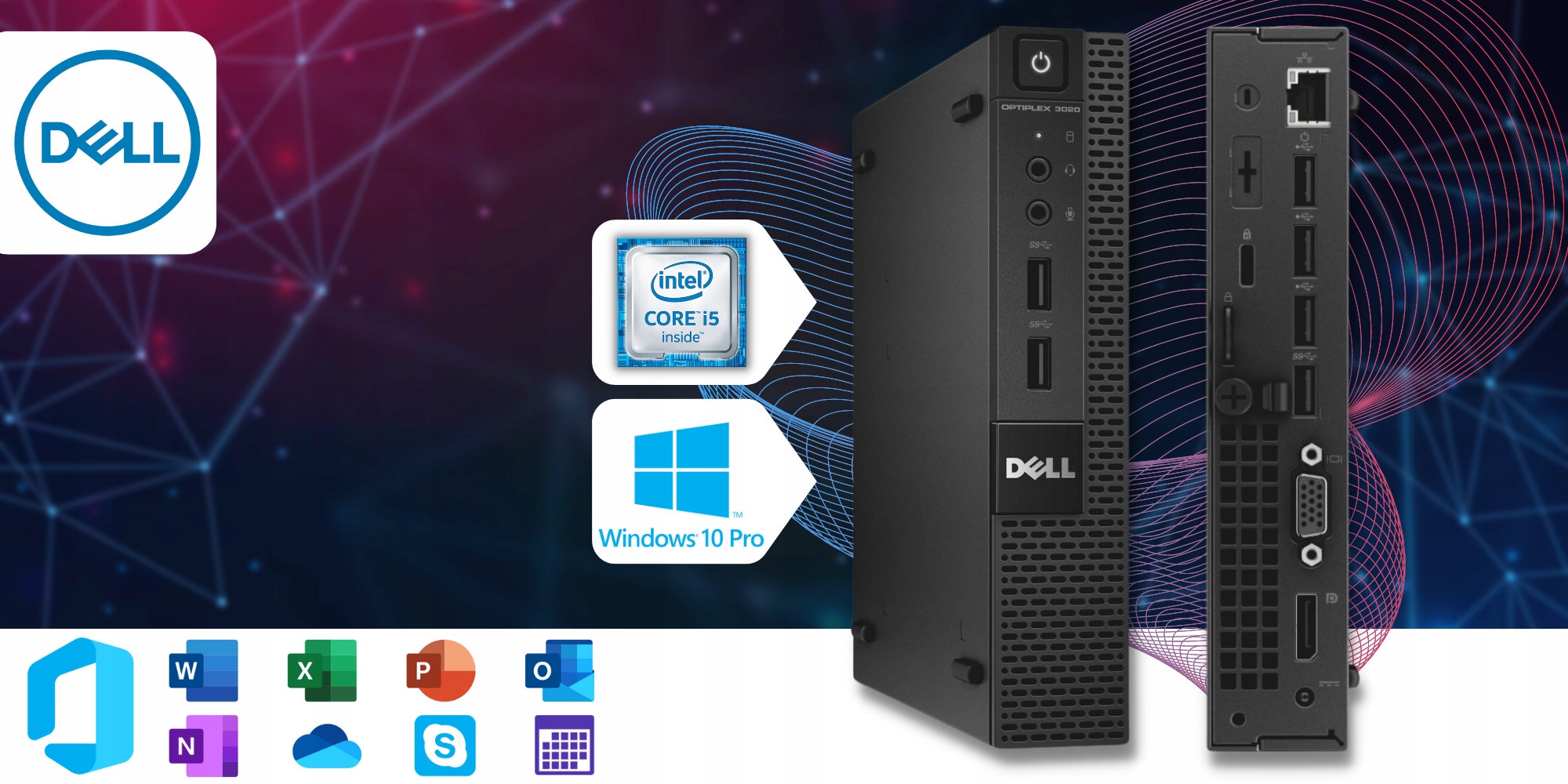 Komputer Dell Optiplex 3020 Micro i5 8GB 128GB SSD Windows 10 Pro Mini PC Taktowanie bazowe procesora 2 GHz