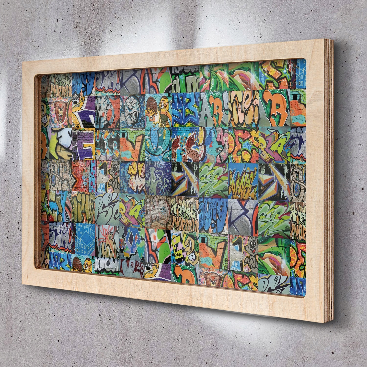 Fotoobraz s eko rámem Koláž graffiti zeď 65x45 cm